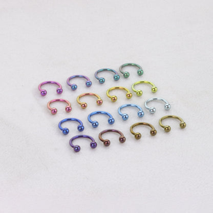 Anodized Horseshoe Barbell Piercing, Eyebrow, Silver Nipple Jewellery, Industrial Ear Circular Piercing, Tiny Piercing, Nose UK ASTM F136 UK