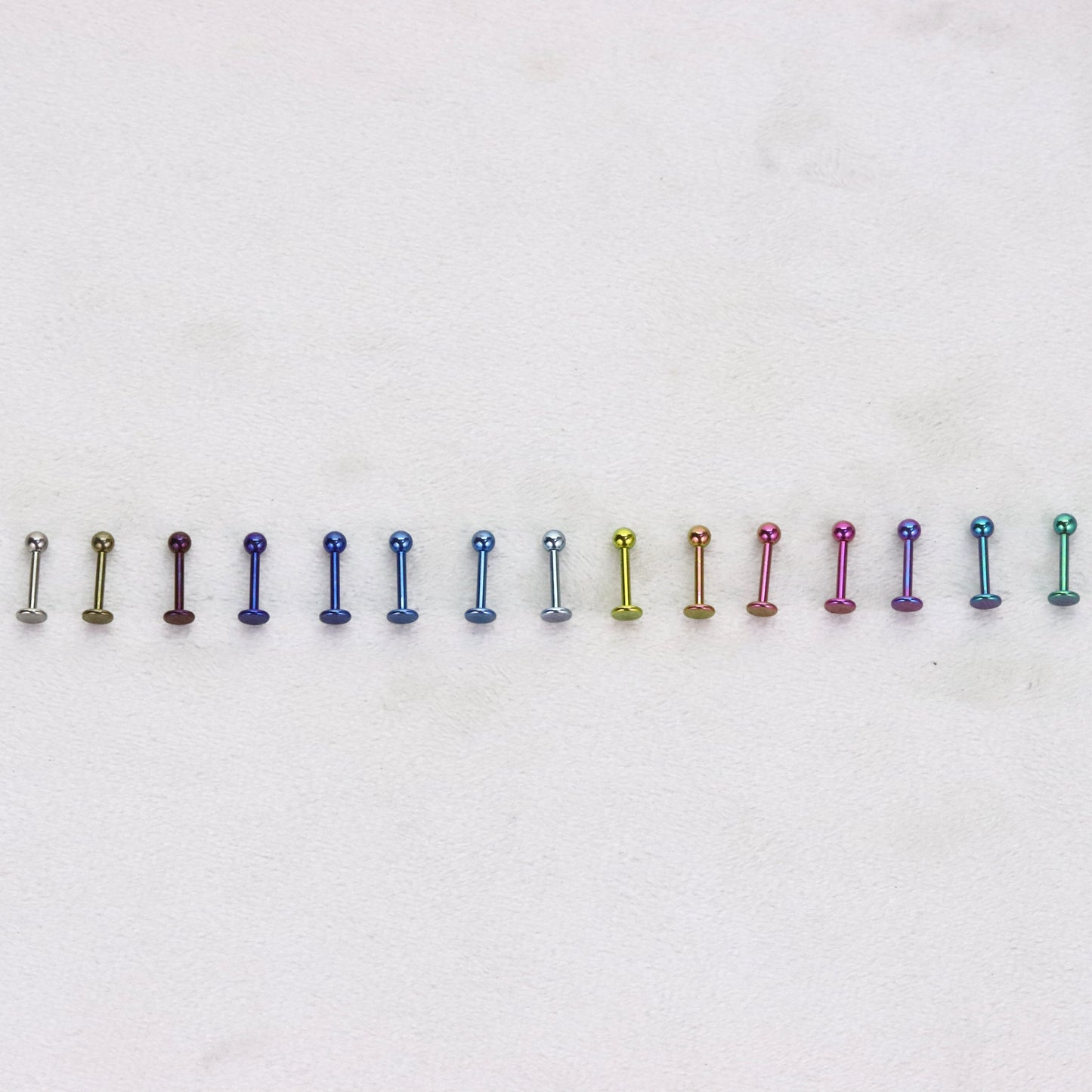 Anodised Titanium Labret Monroe Bars Nose Lip Tragus Stud Ear Helix Cartilage BALL