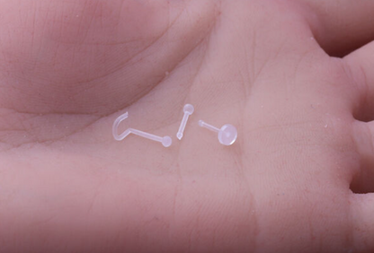 Screw Clear Retainer Straight Hide it Piercing Screw Bar Stud Lip Ear Lip 1.2mm