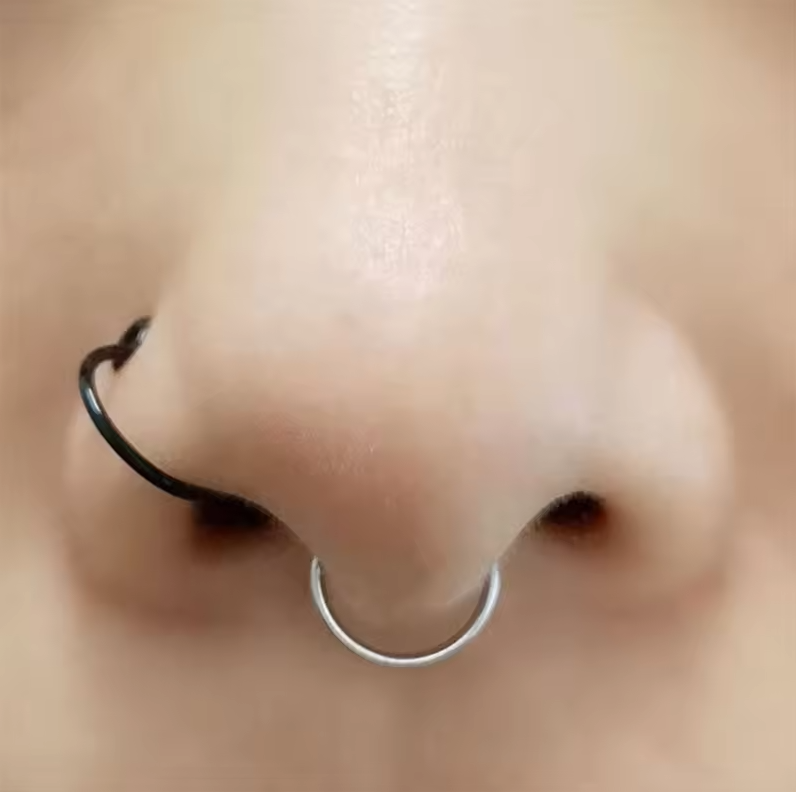 Fake Open Nose Ring Septum Piercing Ear Cuff Hoop Nipple Eyebrow Lip Surgical Steel