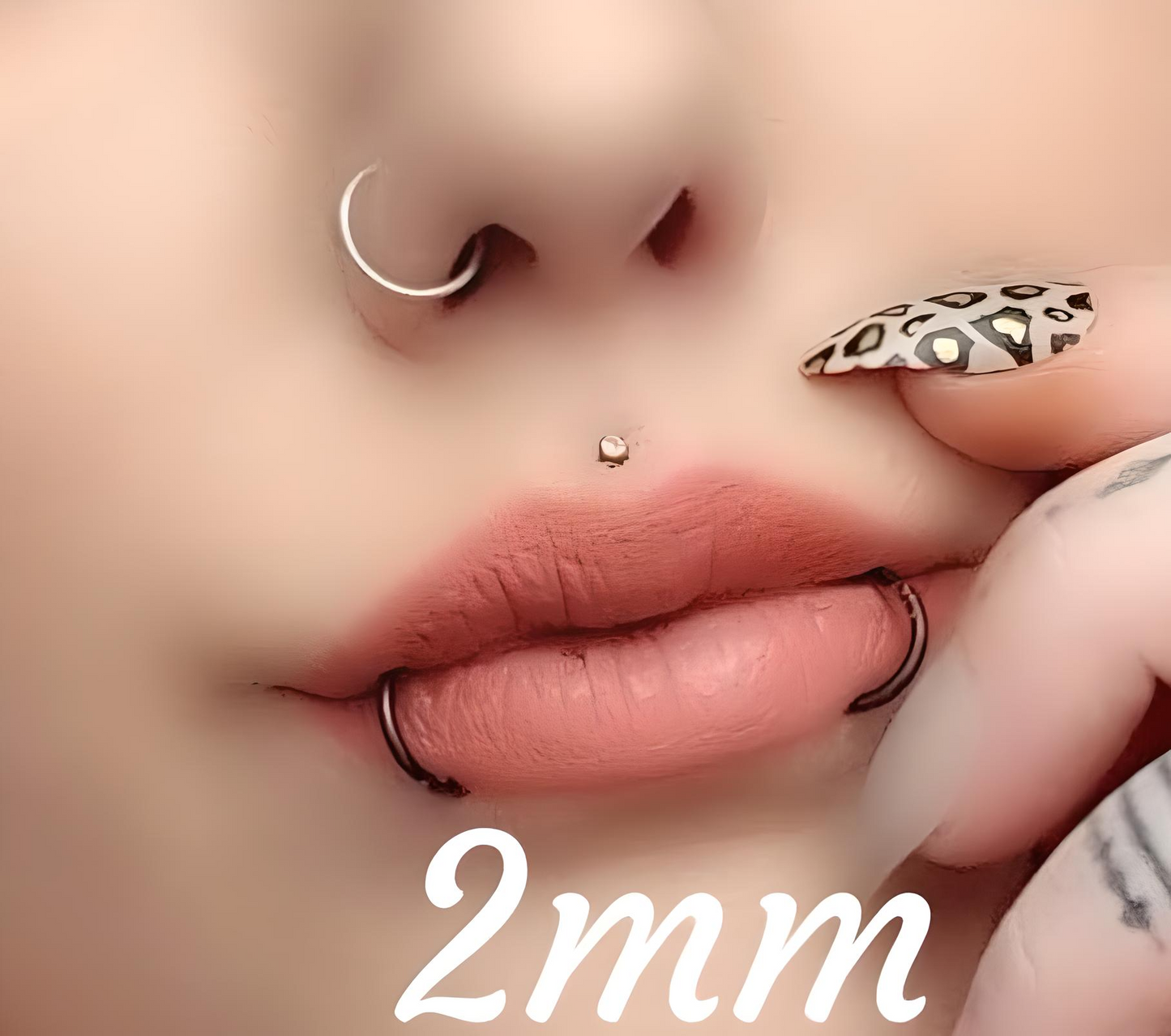 L Shape Round Gem Nose Stud Surgical Steel Bone End Pin Piercing