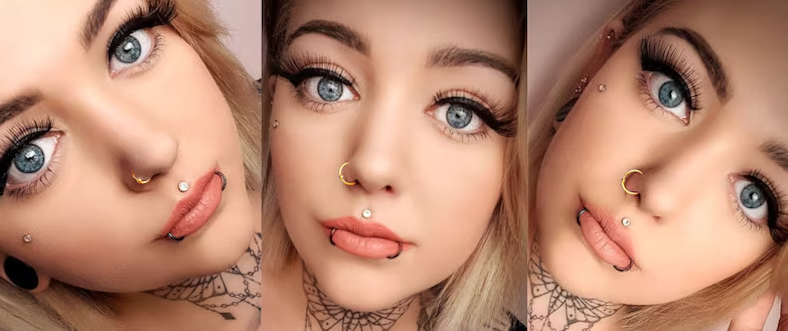 Twisted 18K Gold Plated 925 Sterling Silver Nose Ring Hoop Thin Tragus Helix Ear Lip Septum Piercing Nipple