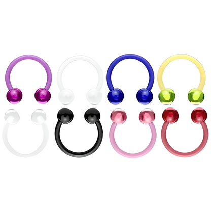 Neon Horseshoe Clear Retainer Hide it Piercing Septum Bar Stud Lip Ear Lip 1.2mm