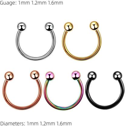 Ball Horseshoe Piercing Barbell Circular Septum Helix Tragus Lip Ear Cartilage Nipple