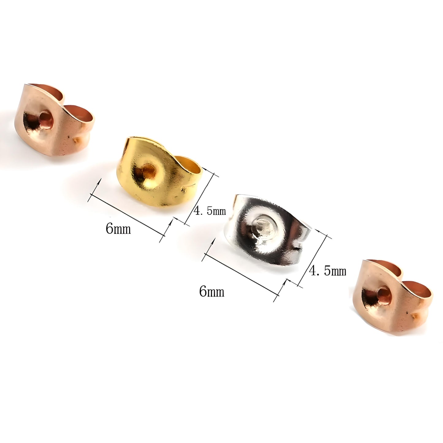 Stud Earring Butterfly backs Ear Studs Lobe Piercings Surgical Steel UK 1 3 5 10