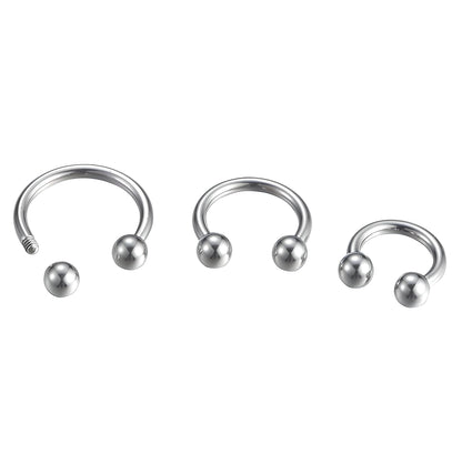 Ball Horseshoe Piercing Barbell Circular Septum Helix Tragus Lip Ear Cartilage Nipple