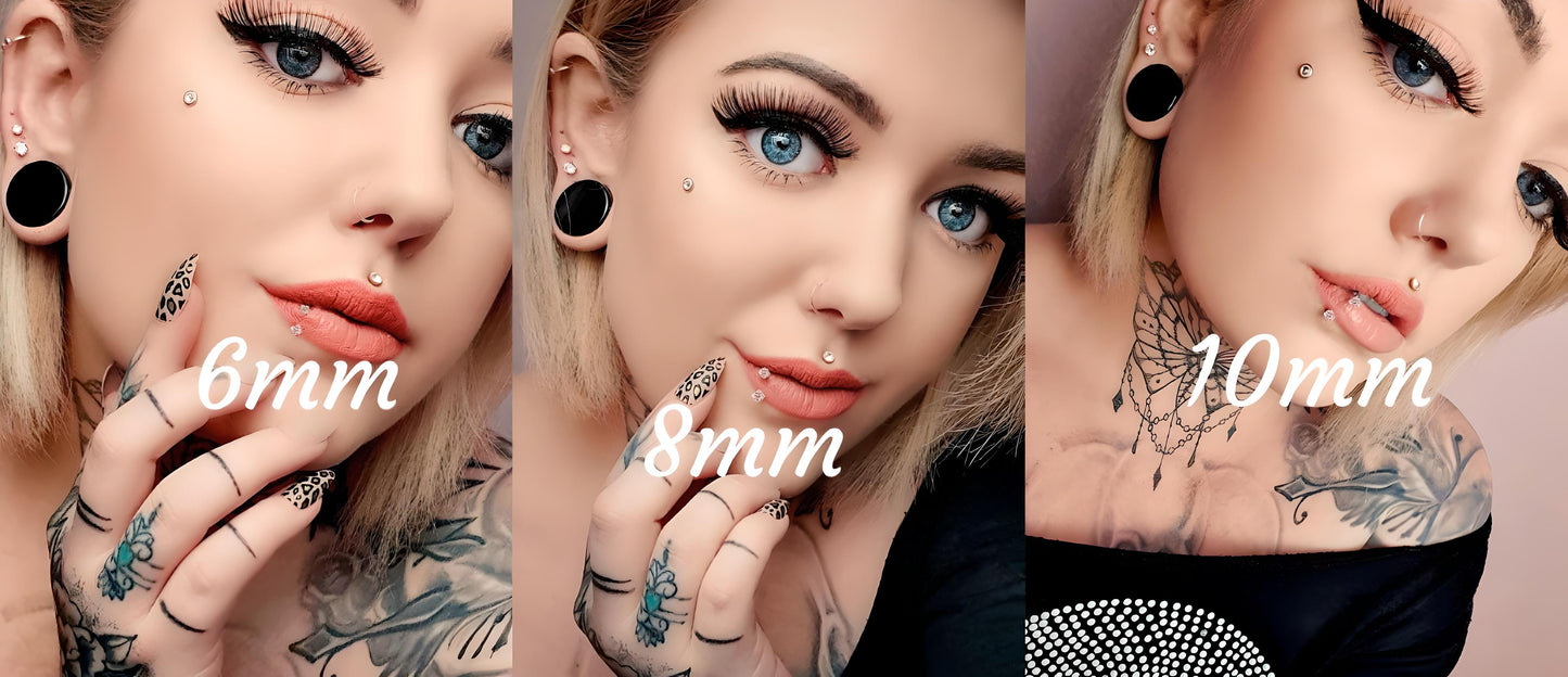 CZ Horseshoe Gem Piercing Surgical Steel Clawset Barbell Ring Septum Ear Nipple 1.2mm Gauge