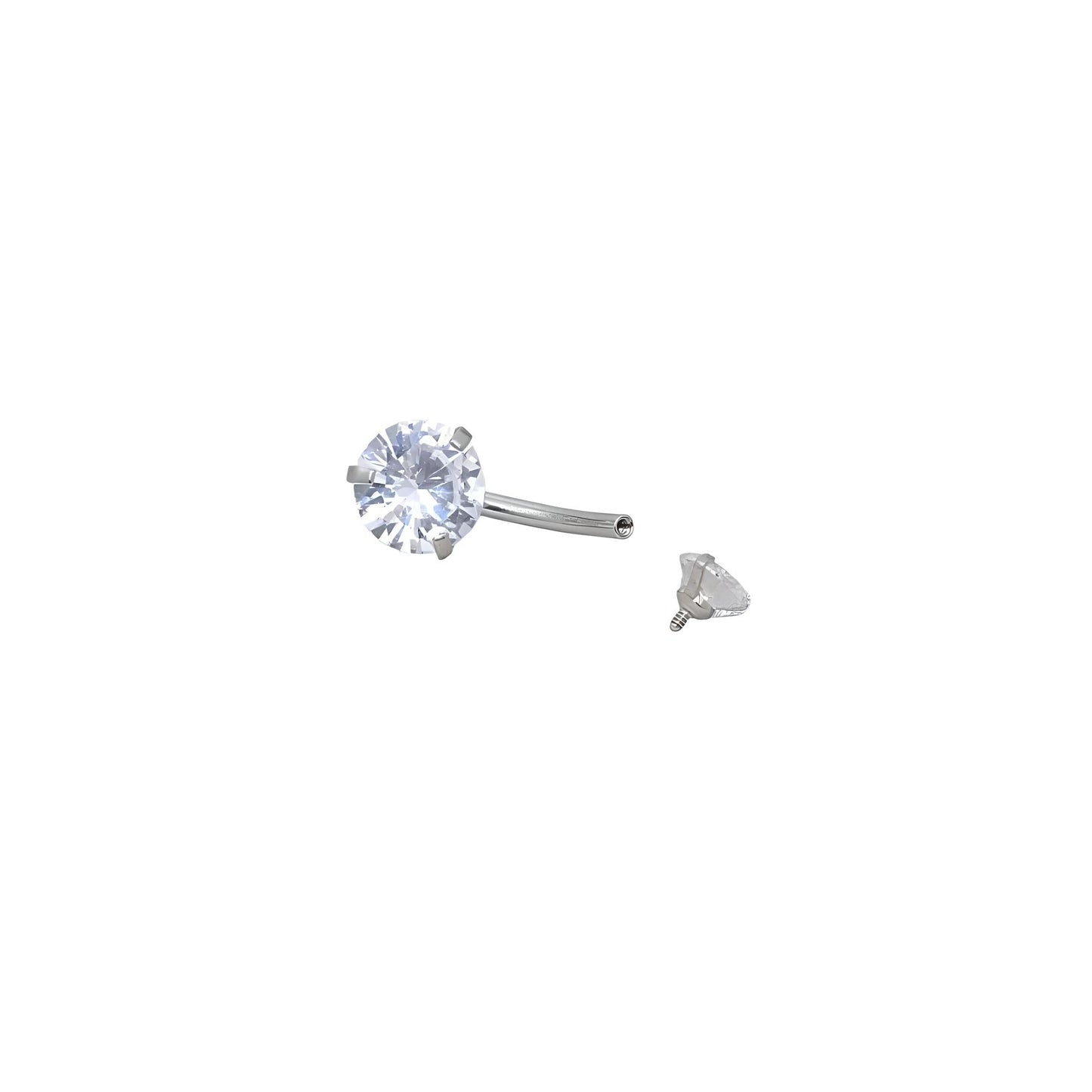 Clawset Crystal Belly Bar Navel Double Gem Barbell Labret Bars Tragus Piercing 1.6mm Gauge