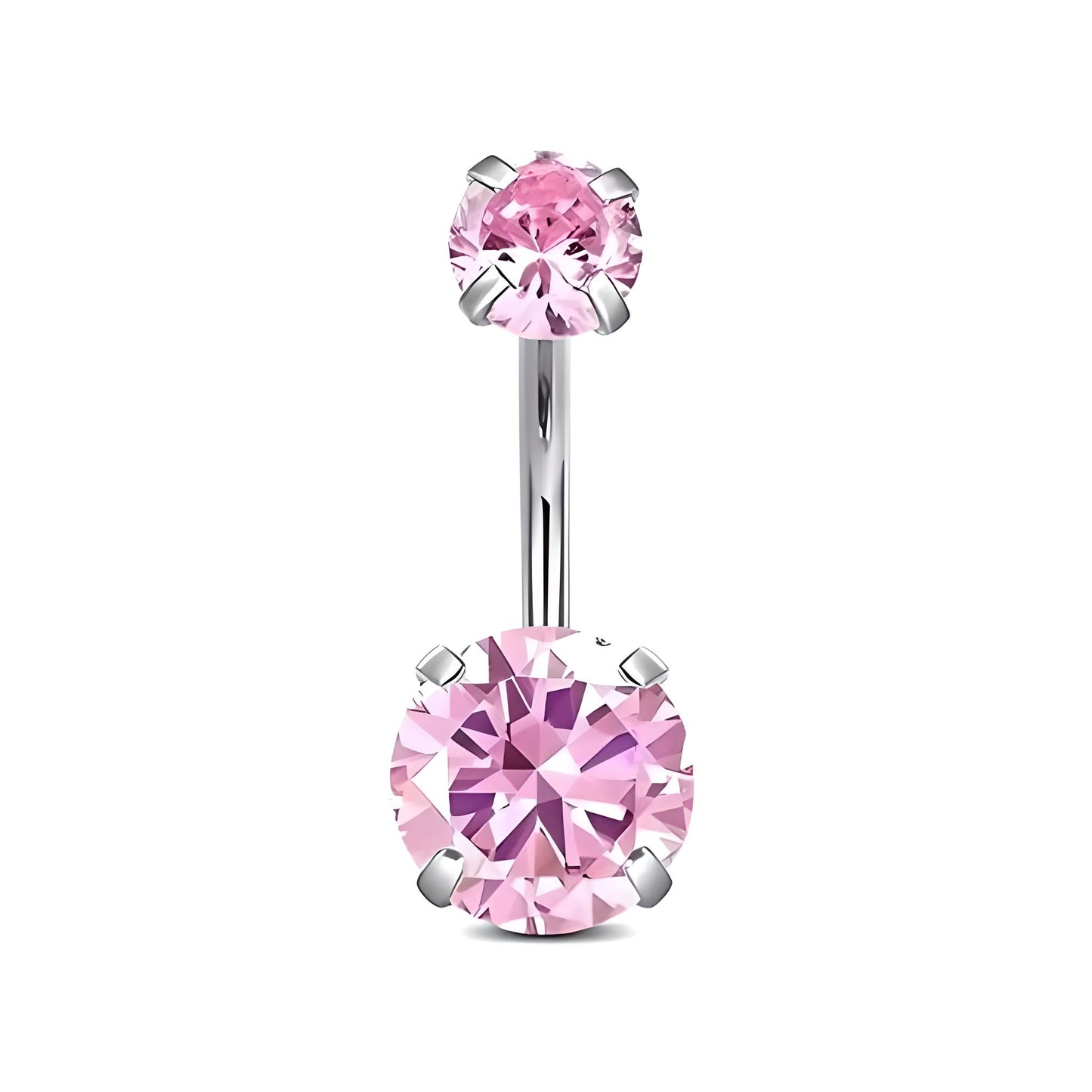 Clawset Crystal Belly Bar Navel Double Gem Barbell Labret Bars Tragus Piercing 1.6mm Gauge