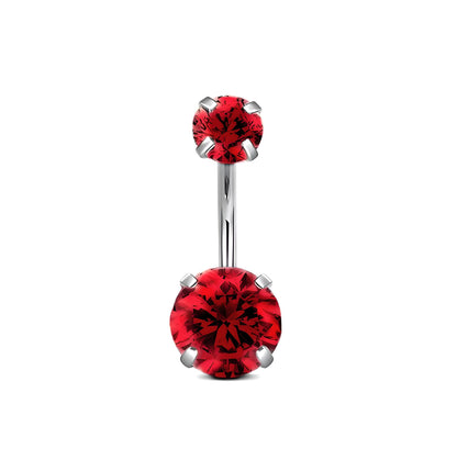 Clawset Crystal Belly Bar Navel Double Gem Barbell Labret Bars Tragus Piercing 1.6mm Gauge