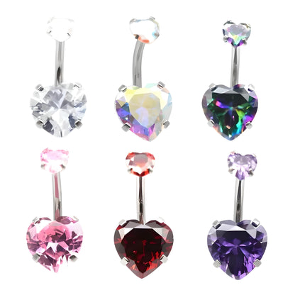 Heart Belly Bar Navel Crystal Shamballa Gem Monroe Labret Bars Tragus Piercing