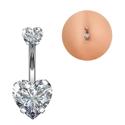Heart Belly Bar Navel Crystal Shamballa Gem Monroe Labret Bars Tragus Piercing