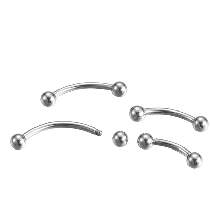 Curved Eyebrow Bar Piercing Lip Ear New Eyebrow Banana Barbell Belly Ball