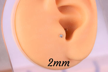 Clawset Gem Labret Monroe Bars Nose Ring Hoop Lip Tragus Stud Ear Piercing 1.2mm Gauge