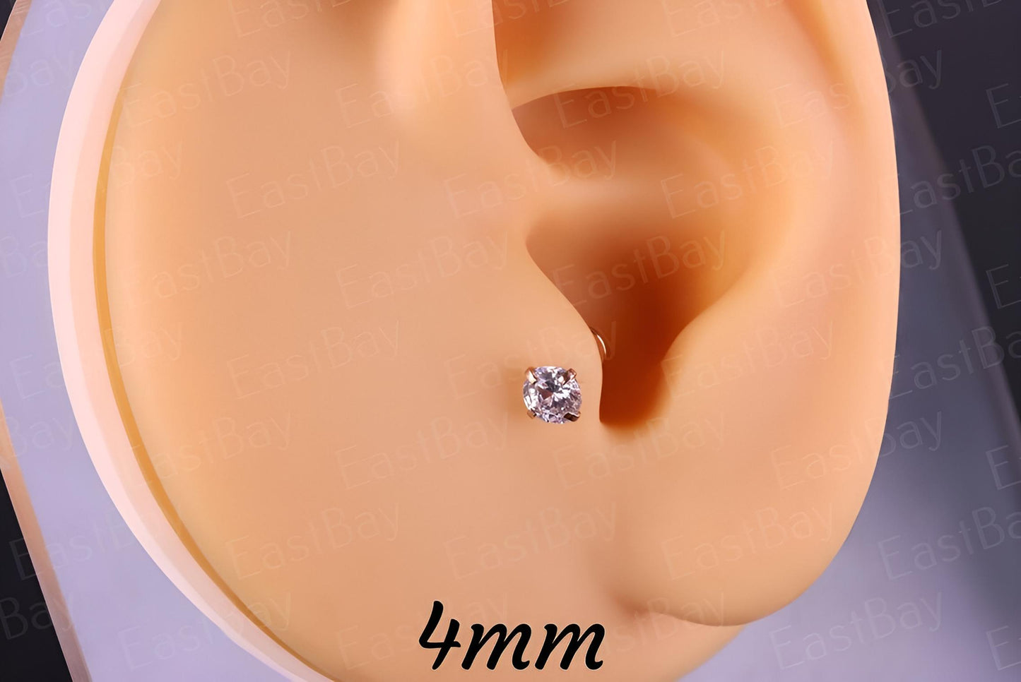 Clawset Gem Labret Monroe Bars Nose Ring Hoop Lip Tragus Stud Ear Piercing 1.2mm Gauge