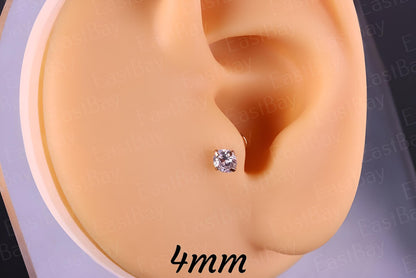 Clawset Gem Labret Monroe Bars Nose Ring Hoop Lip Tragus Stud Ear Piercing 1.2mm Gauge
