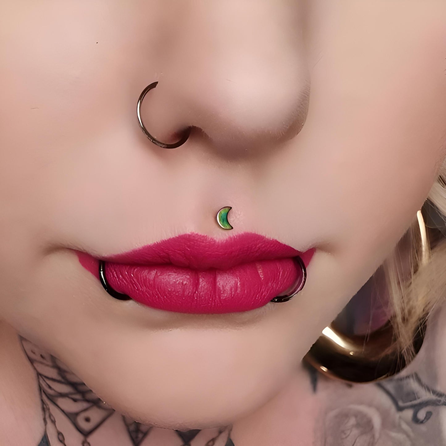 L Shape Heart Star Moon Nose Stud Surgical Steel Bone End Pin Crescent Piercing