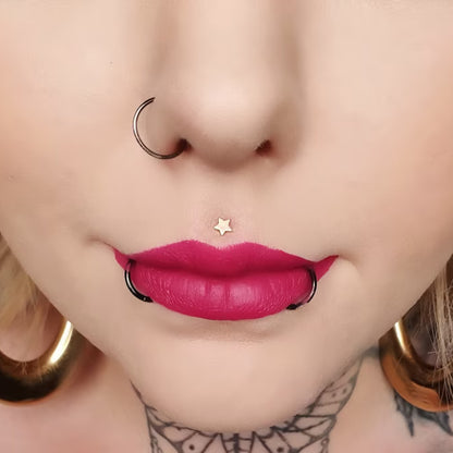 L Shape Heart Star Moon Nose Stud Surgical Steel Bone End Pin Crescent Piercing