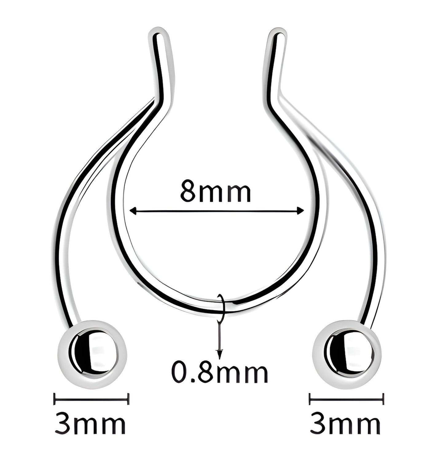 Fake Horseshoe Nose Ring Septum Piercing Ear Cuff Hoop Nipple Eyebrow Lip Surgical Steel