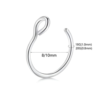 Fake Open Nose Ring Septum Piercing Ear Cuff Hoop Nipple Eyebrow Lip Surgical Steel