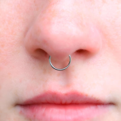 Fake Nose Ring Septum Piercing Ear Cuff Hoop Nipple Eyebrow Lip Surgical Steel