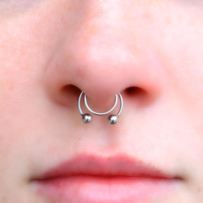 Fake Horseshoe Nose Ring Septum Piercing Ear Cuff Hoop Nipple Eyebrow Lip Surgical Steel