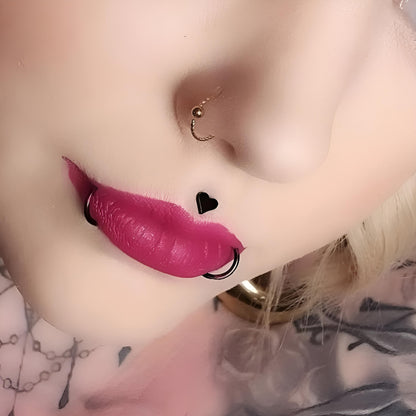 Heart Labret Monroe Tragus Bar Helix Cartilage Lip Ear Stud Ring Piercing 1.2mm gauge