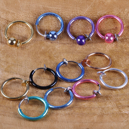 Fake Nose Ring Septum Piercing Ear Cuff Hoop Nipple Eyebrow Lip Surgical Steel