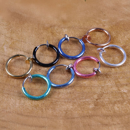 Fake Nose Ring Septum Piercing Ear Cuff Hoop Nipple Eyebrow Lip Surgical Steel