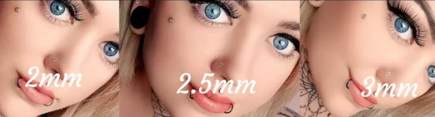925 Sterling Silver Nose Stud Ring Thin Tragus Helix Ear Lip Piercing Lshape Screw Bone/Straight