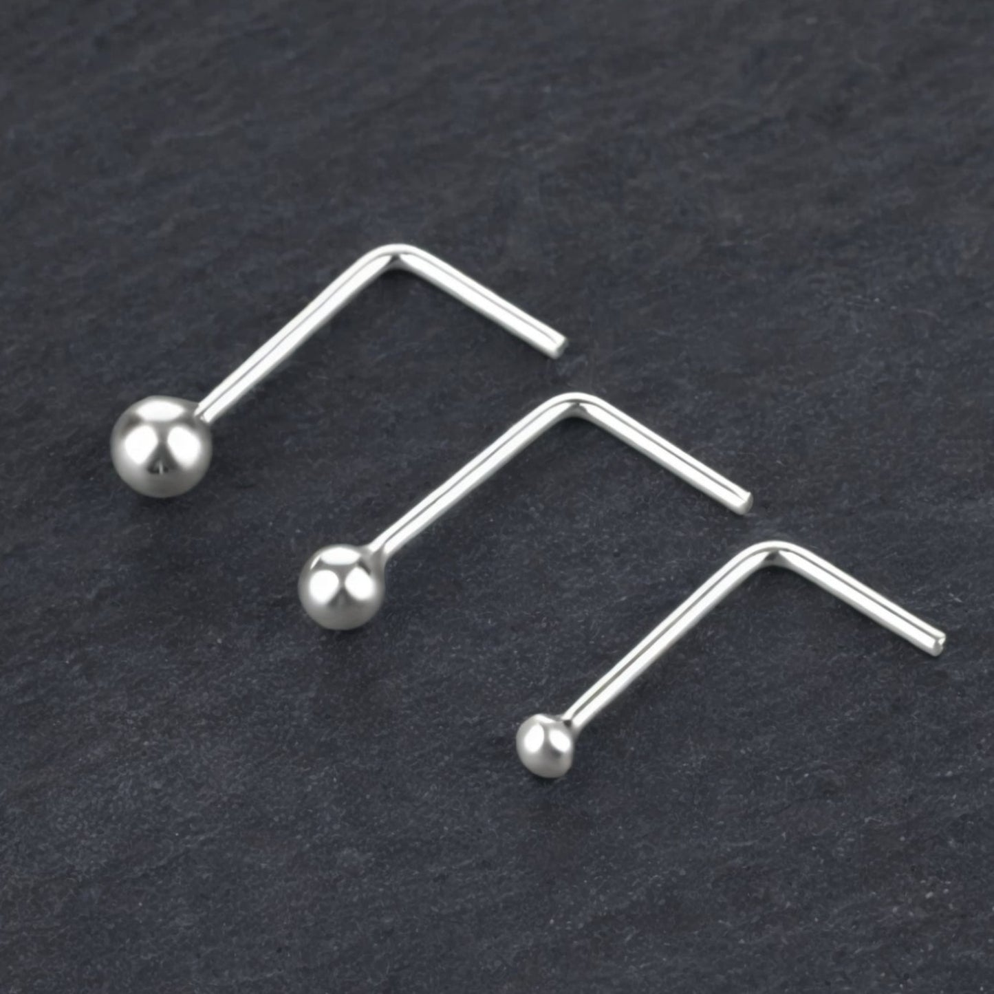 Lshape 925 Sterling Silver Nose Stud Ring Thin Tragus Helix Ear Lip Piercing