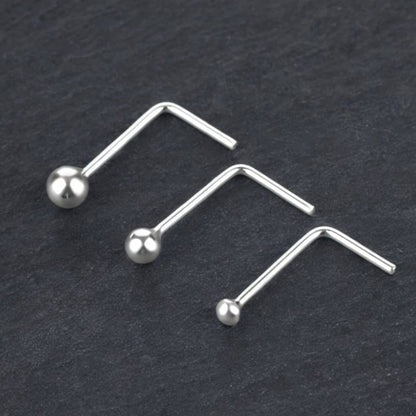 Lshape 925 Sterling Silver Nose Stud Ring Thin Tragus Helix Ear Lip Piercing