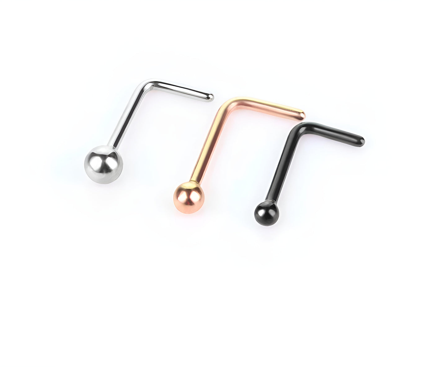 L Shape Nose Stud Surgical Steel Bone End Pin Piercing