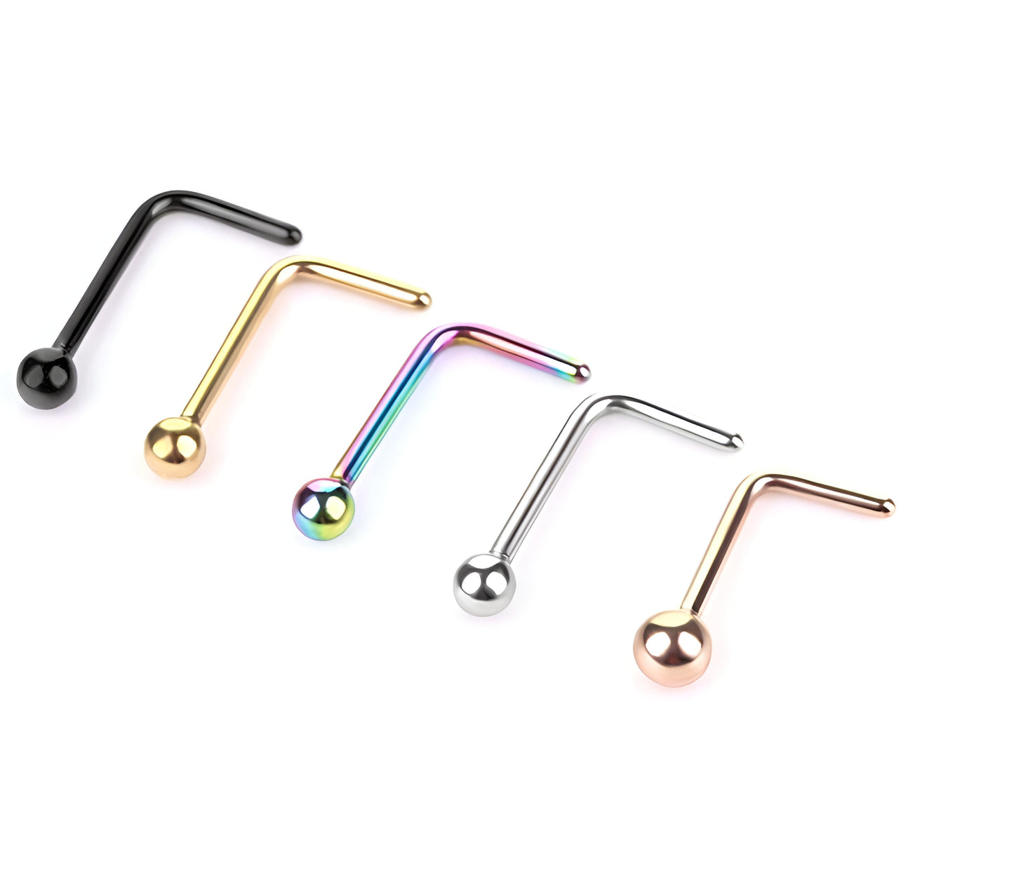 L Shape Nose Stud Surgical Steel Bone End Pin Piercing