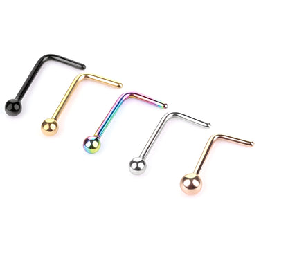 L Shape Nose Stud Surgical Steel Bone End Pin Piercing