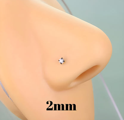 Clawset Gem Nose Stud Surgical Steel Ring Hoop Bone End Pin Piercing L Shape