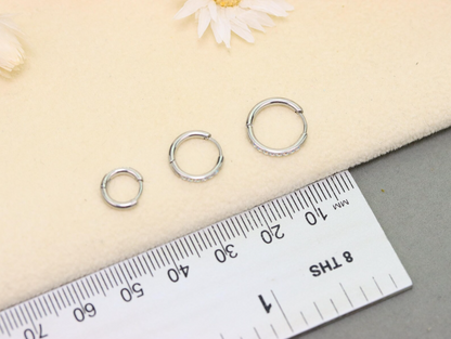 Black Gem Silver Huggie Earrings Crystal Womens Sleeper Hoop Stud Cuff Hoop Earrings