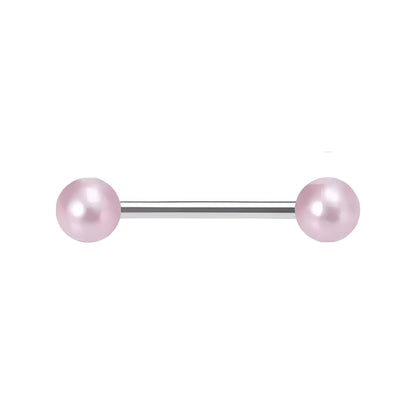 Imitation Pearl Tongue Bar Ear New Eyebrow Nipple Tragus Surgical Steel Acrylic Barbell Piercing