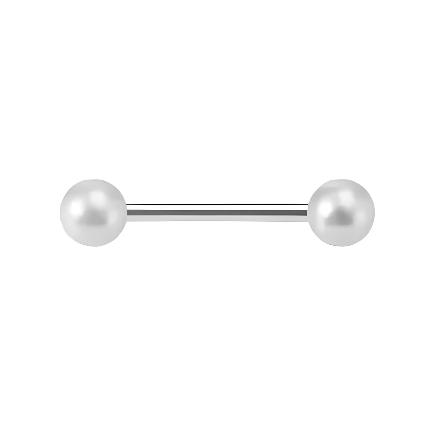 Imitation Pearl Tongue Bar Ear New Eyebrow Nipple Tragus Surgical Steel Acrylic Barbell Piercing