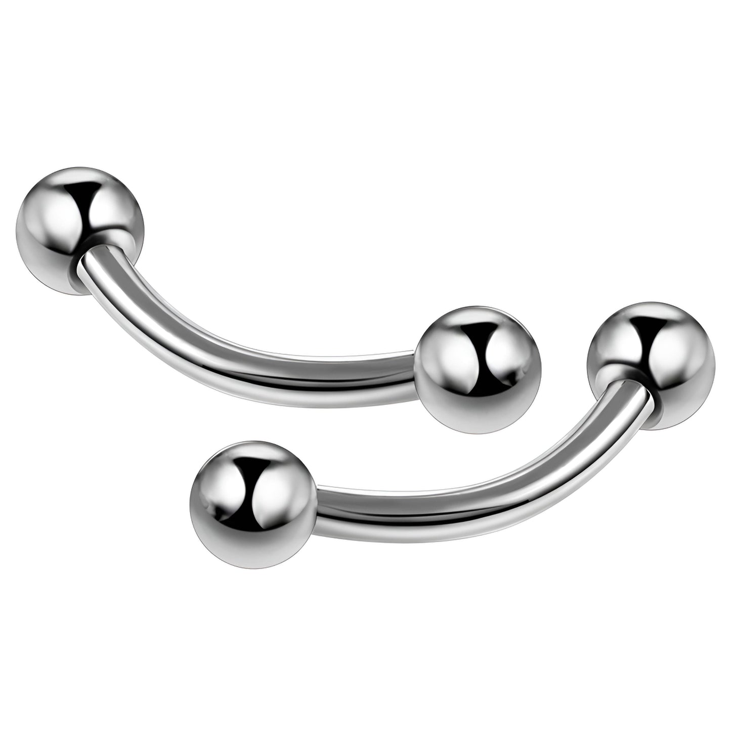 Titanium Curved Eyebrow Bar Piercing Lip Ear New Eyebrow Banana Barbell Belly Ball