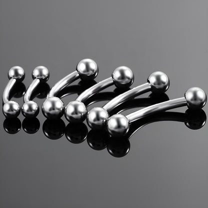 Titanium Curved Eyebrow Bar Piercing Lip Ear New Eyebrow Banana Barbell Belly Ball