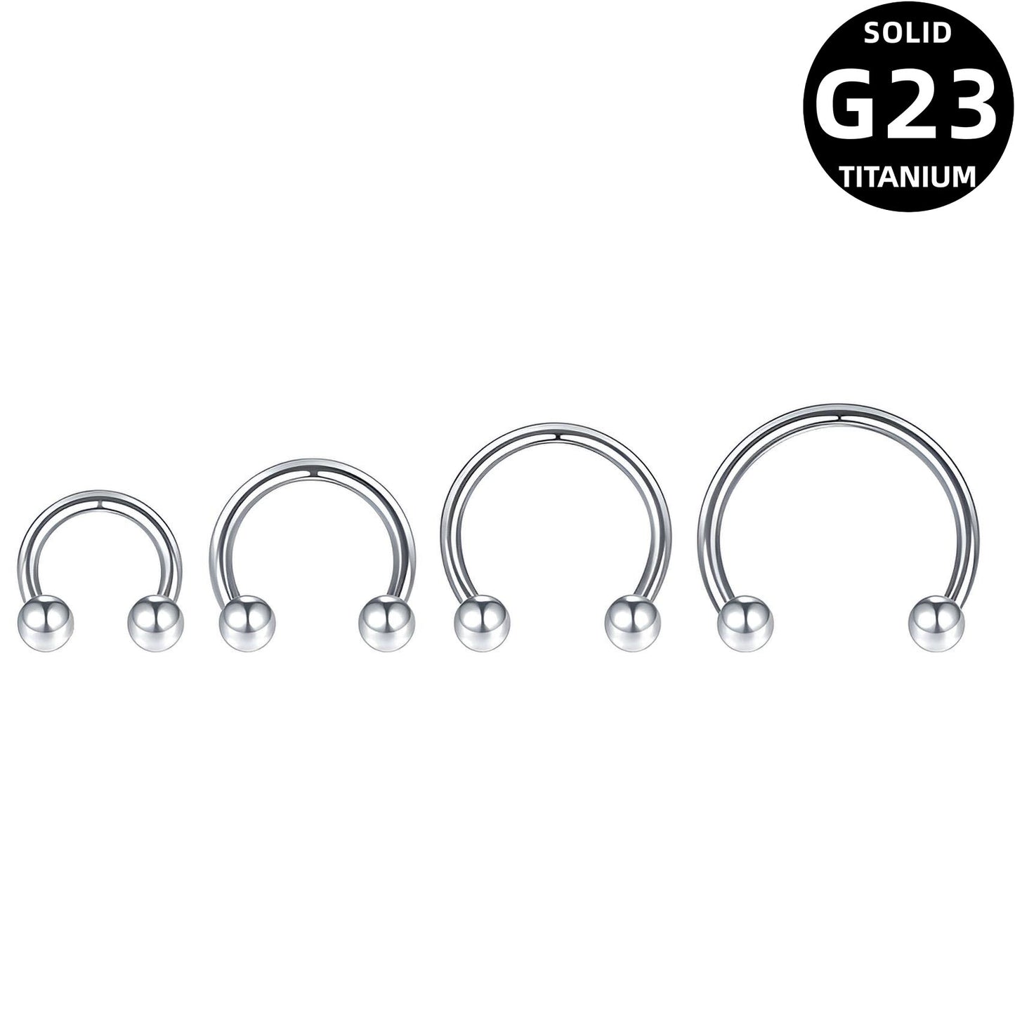 Titanium Horseshoe Piercing Cartilage Barbell Circular Septum Tragus Ear Nipple