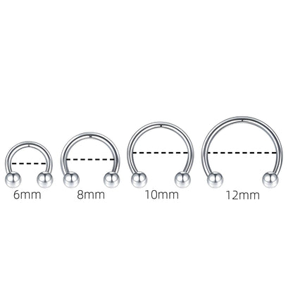 Titanium Spike Horseshoe Piercing Cartilage Barbell Circular Septum Tragus Ear Nipple