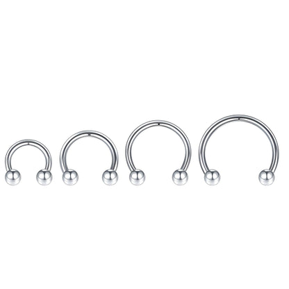 Titanium Horseshoe Piercing Cartilage Barbell Circular Septum Tragus Ear Nipple
